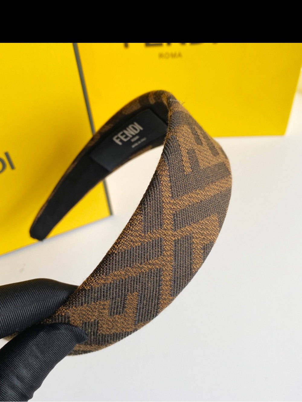 Inspired Zucca Logo Headband Brown & Black